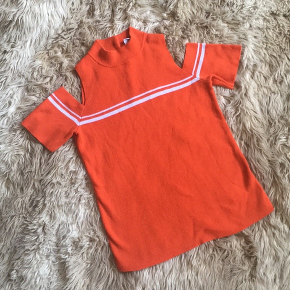 Janie and Jack Other - Janie and jack orange cold shoulder knit top 10